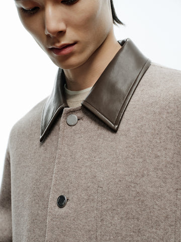 Men's Commuter Paneled Lapel Wool Coat