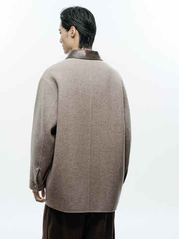 Men's Commuter Paneled Lapel Wool Coat