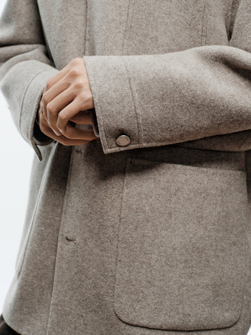 Men's Commuter Paneled Lapel Wool Coat