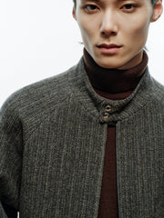 Men's Commuter Herringbone Harrington Wool Jacket