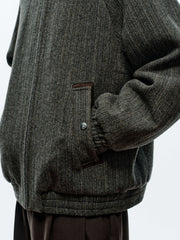 Men's Commuter Herringbone Harrington Wool Jacket