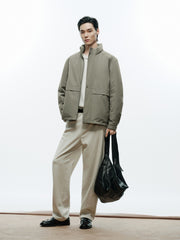 Men's Casual Lightweight Stand-Collar Jacket-Style Down Jacket