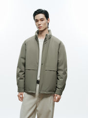 Men's Casual Lightweight Stand-Collar Jacket-Style Down Jacket