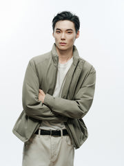 Men's Casual Lightweight Stand-Collar Jacket-Style Down Jacket