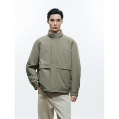 Men's Casual Lightweight Stand-Collar Jacket-Style Down Jacket