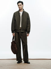 Men's Casual Harrington Stand-Collar White Duck Down Puffer