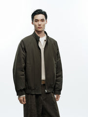 Men's Casual Harrington Stand-Collar White Duck Down Puffer