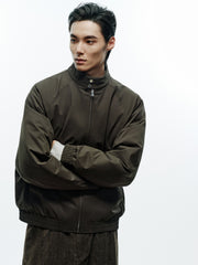 Men's Casual Harrington Stand-Collar White Duck Down Puffer