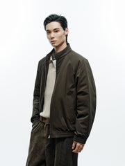 Men's Casual Harrington Stand-Collar White Duck Down Puffer