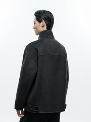 Men's Commuter Stand-Collar Wool-Blend Double-Face Coat