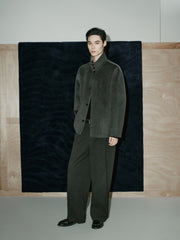 Men's Commuter Stand-Collar Wool-Blend Double-Face Coat