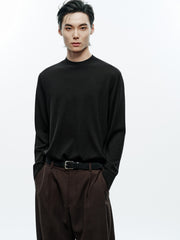 Men's Casual 100% Wool Machine-Washable Baselayer Knit