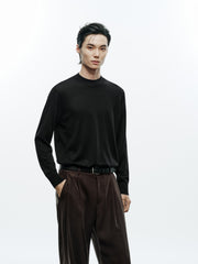 Men's Casual 100% Wool Machine-Washable Baselayer Knit