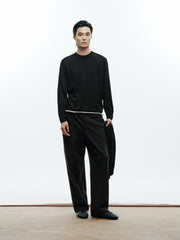 Men's Casual 100% Wool Machine-Washable Baselayer Knit