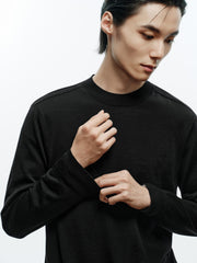 Men's Casual 100% Wool Machine-Washable Baselayer Knit