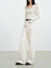 Women's Commuter Yak Down Warm White Wide-Leg Jeans
