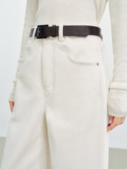 Women's Commuter Yak Down Warm White Wide-Leg Jeans