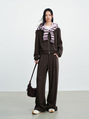 Women's Casual Elastic-Waist Relaxed Knit Sweatpants