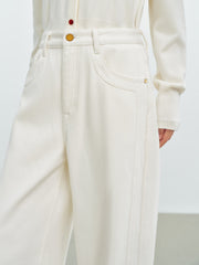 Women's Casual High-Rise Wide-Leg Plant-Dyed Jeans
