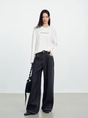 Women's Casual High-Rise Wide-Leg Plant-Dyed Jeans