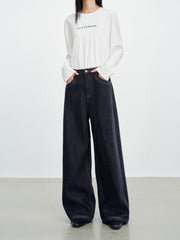 Women's Casual High-Rise Wide-Leg Plant-Dyed Jeans