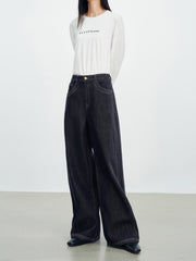 Women's Casual High-Rise Wide-Leg Plant-Dyed Jeans