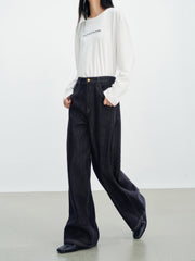 Women's Casual High-Rise Wide-Leg Plant-Dyed Jeans