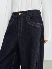 Women's Casual High-Rise Wide-Leg Plant-Dyed Jeans