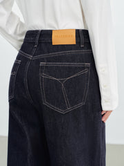 Women's Casual High-Rise Wide-Leg Plant-Dyed Jeans