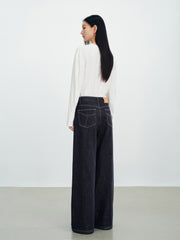 Women's Casual High-Rise Wide-Leg Plant-Dyed Jeans