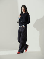 Women's Commuter Wool-Blend Faux Two-Piece Knit Cardigan