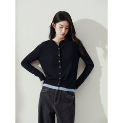 Women's Commuter Wool-Blend Faux Two-Piece Knit Cardigan