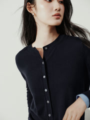 Women's Commuter Wool-Blend Faux Two-Piece Knit Cardigan