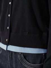Women's Commuter Wool-Blend Faux Two-Piece Knit Cardigan