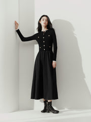 Women's Chanel-Style Commuter Paneled Base Dress
