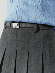 Women's Commuter Soft-Touch Midi Pleated High-Waist Skirt