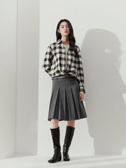 Women's Commuter Soft-Touch Midi Pleated High-Waist Skirt