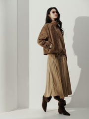 Women's Vintage Structured Suede Leather Jacket