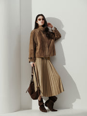 Women's Vintage Structured Suede Leather Jacket