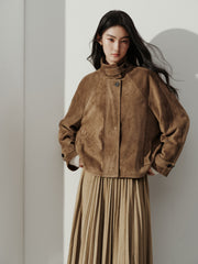 Women's Vintage Structured Suede Leather Jacket