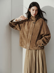 Women's Vintage Structured Suede Leather Jacket
