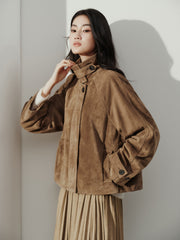 Women's Vintage Structured Suede Leather Jacket