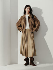 Women's Vintage Structured Suede Leather Jacket