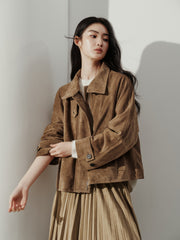 Women's Vintage Structured Suede Leather Jacket
