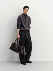 Men's Commuter Button Half-Placket Geometric Knit Top