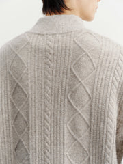 Men's Commuter Button Half-Placket Geometric Knit Top