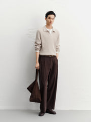Men's Commuter Solid Ribbed-Texture Knit Top