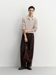 Men's Commuter Solid Ribbed-Texture Knit Top