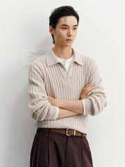 Men's Commuter Solid Ribbed-Texture Knit Top