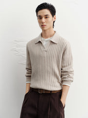 Men's Commuter Solid Ribbed-Texture Knit Top
